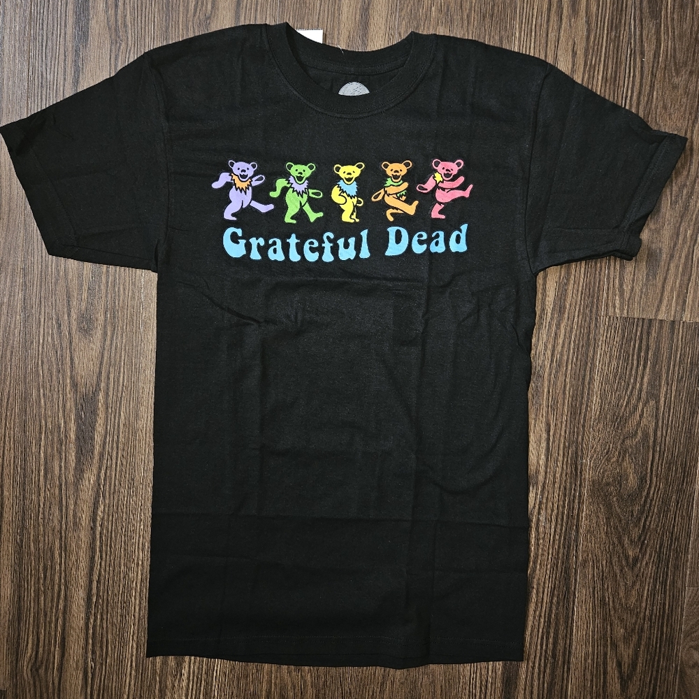 Grateful Dead Black Rainbow Dancing Bears Tshirt S Small Deadhead Colorful Cute